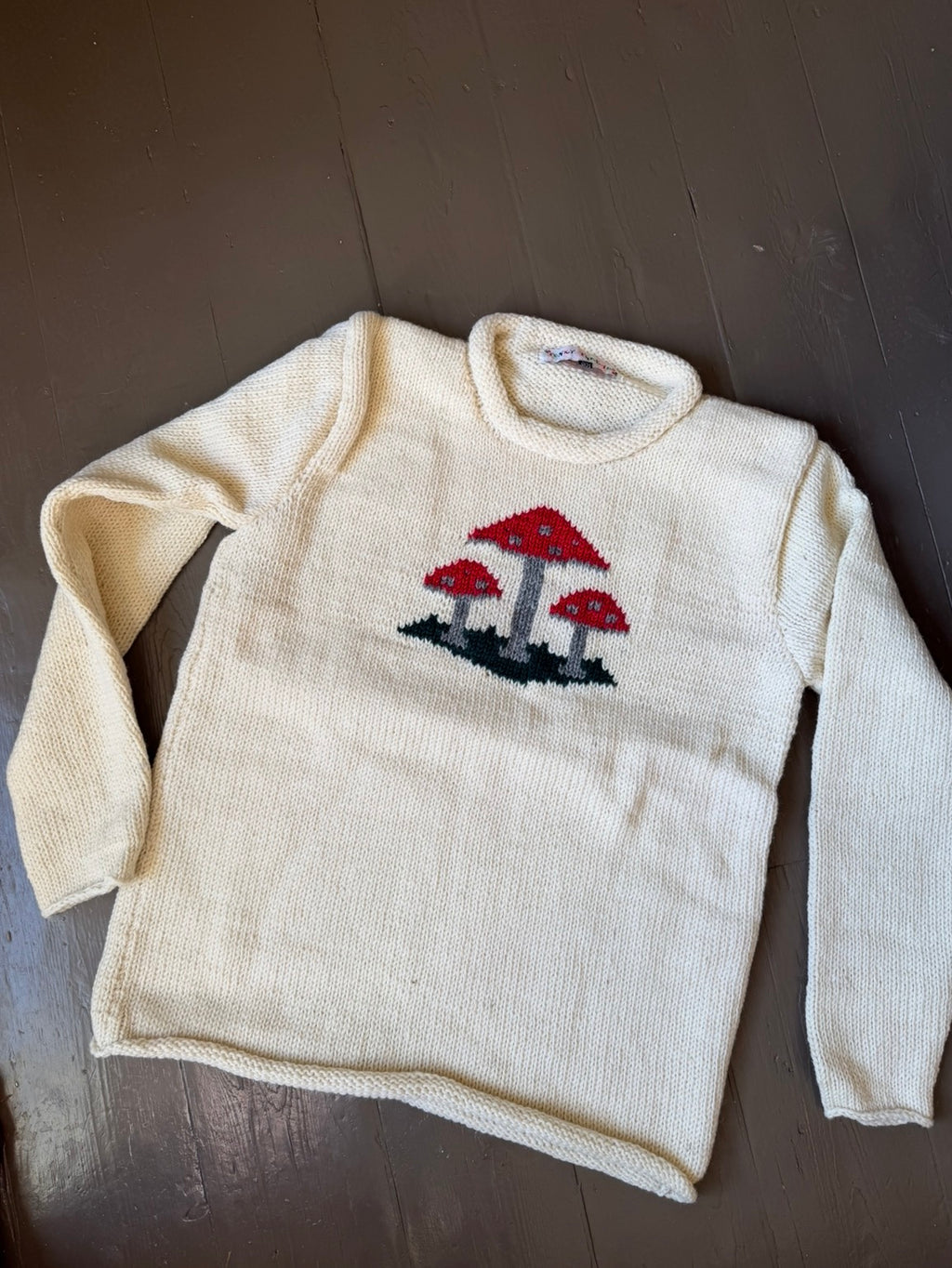 New in. Mushroom wool jumper in cream