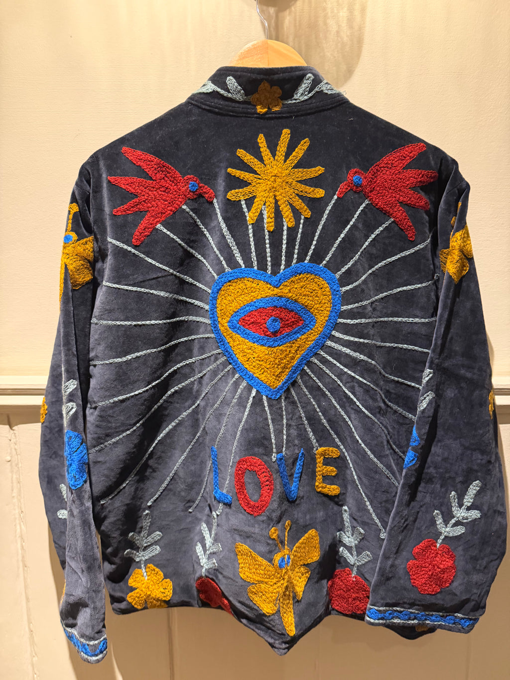 Handmade velvet & embroidery jacket UK 8-14