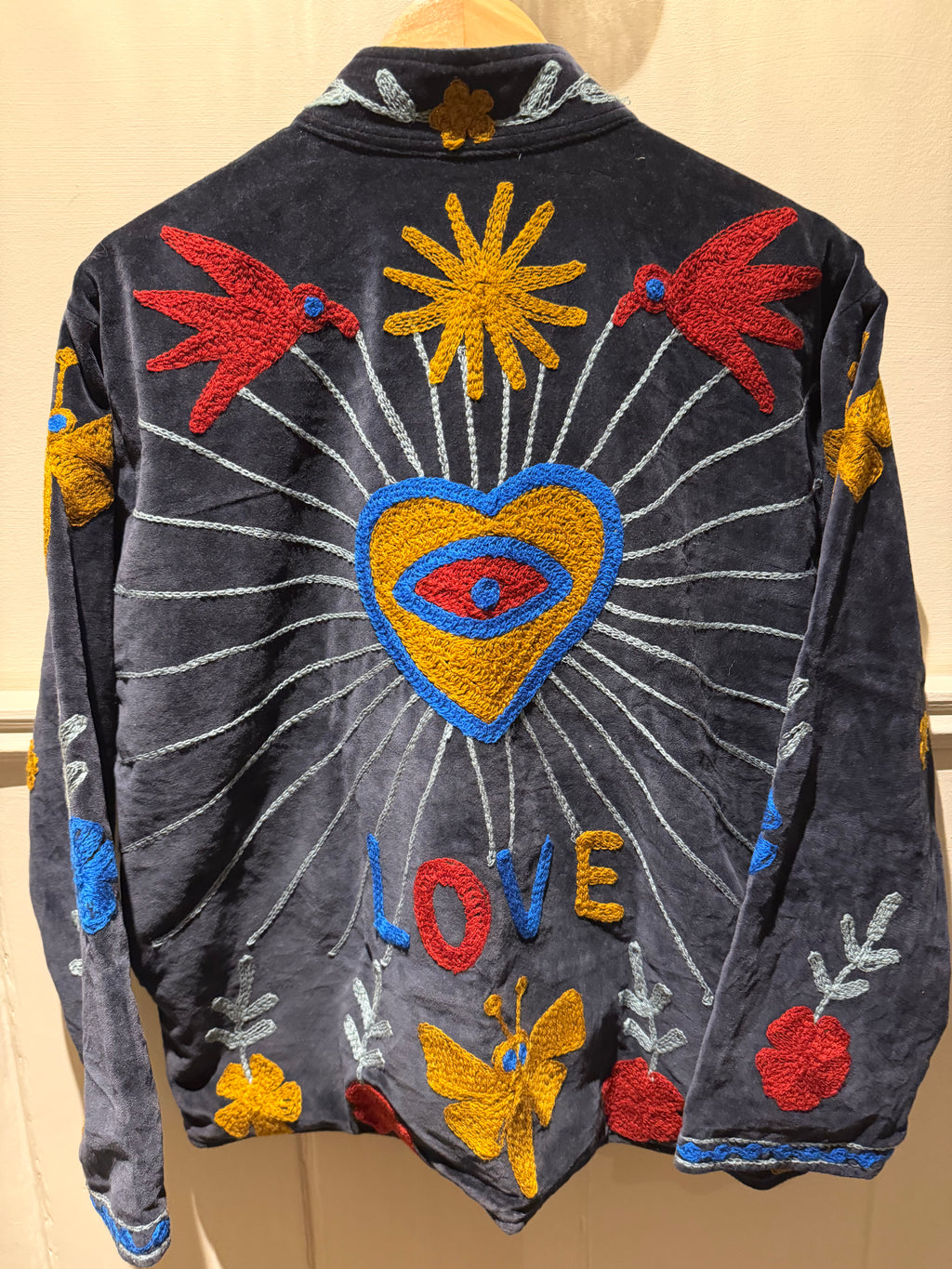 Handmade velvet & embroidery jacket UK 8-14