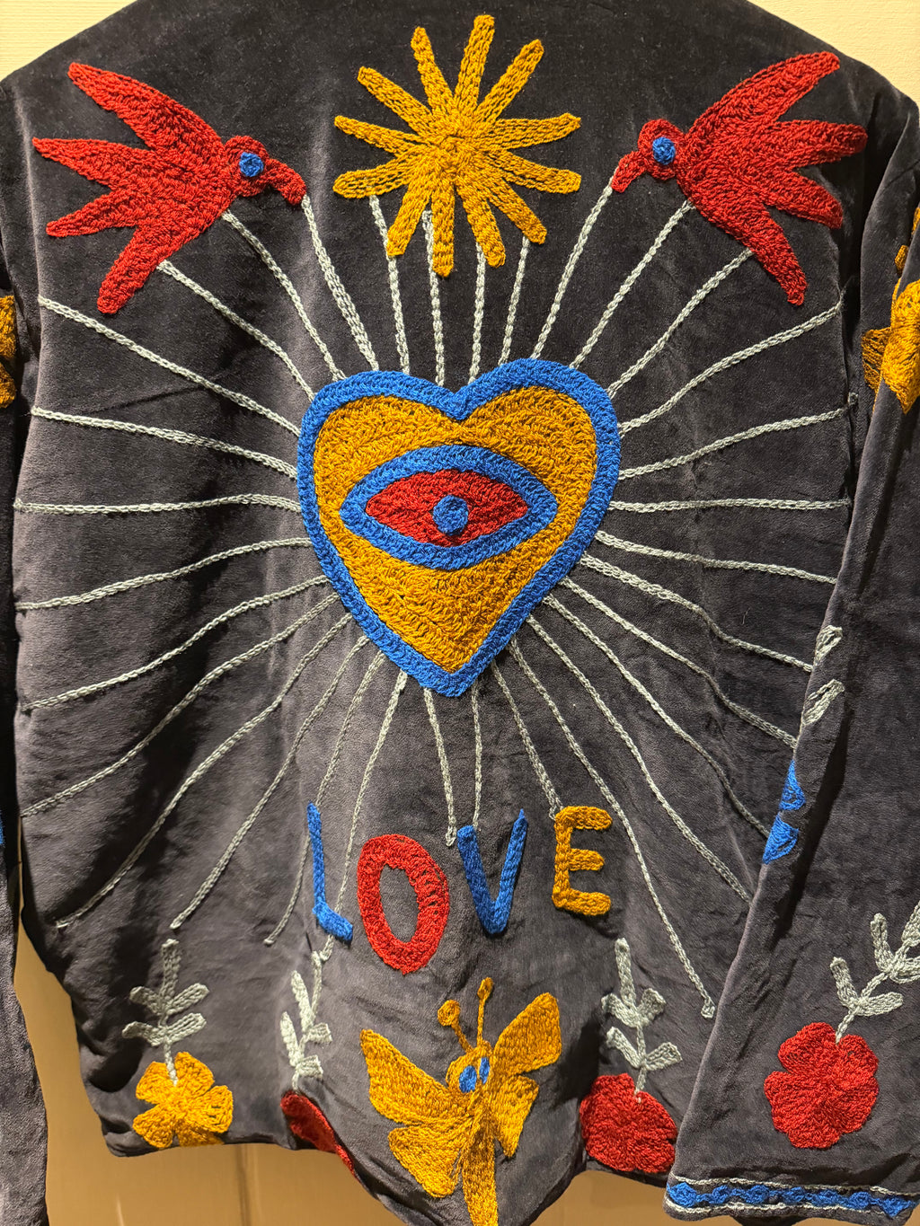 Handmade velvet & embroidery jacket UK 8-14