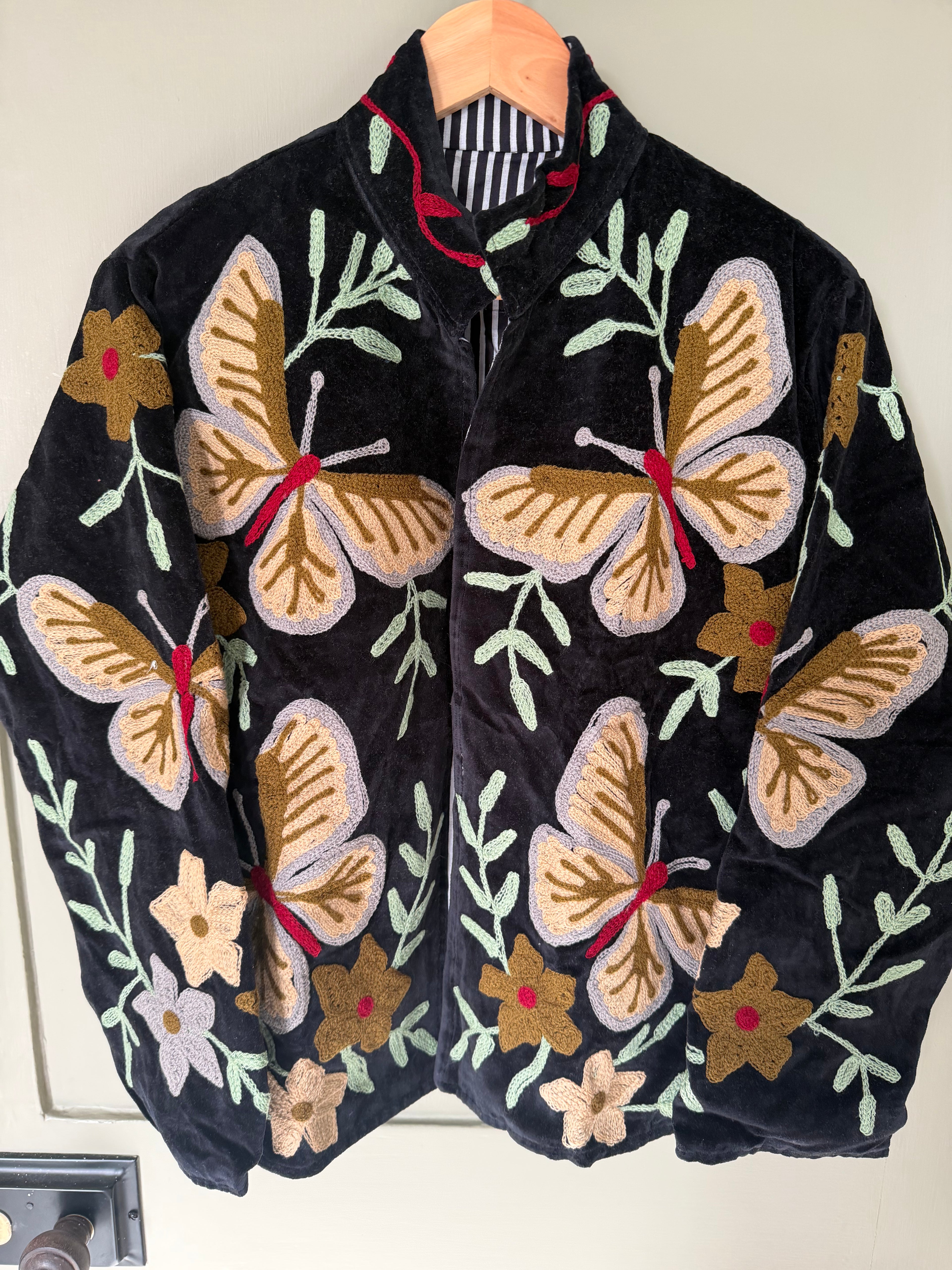 Handmade velvet embroidered jacket