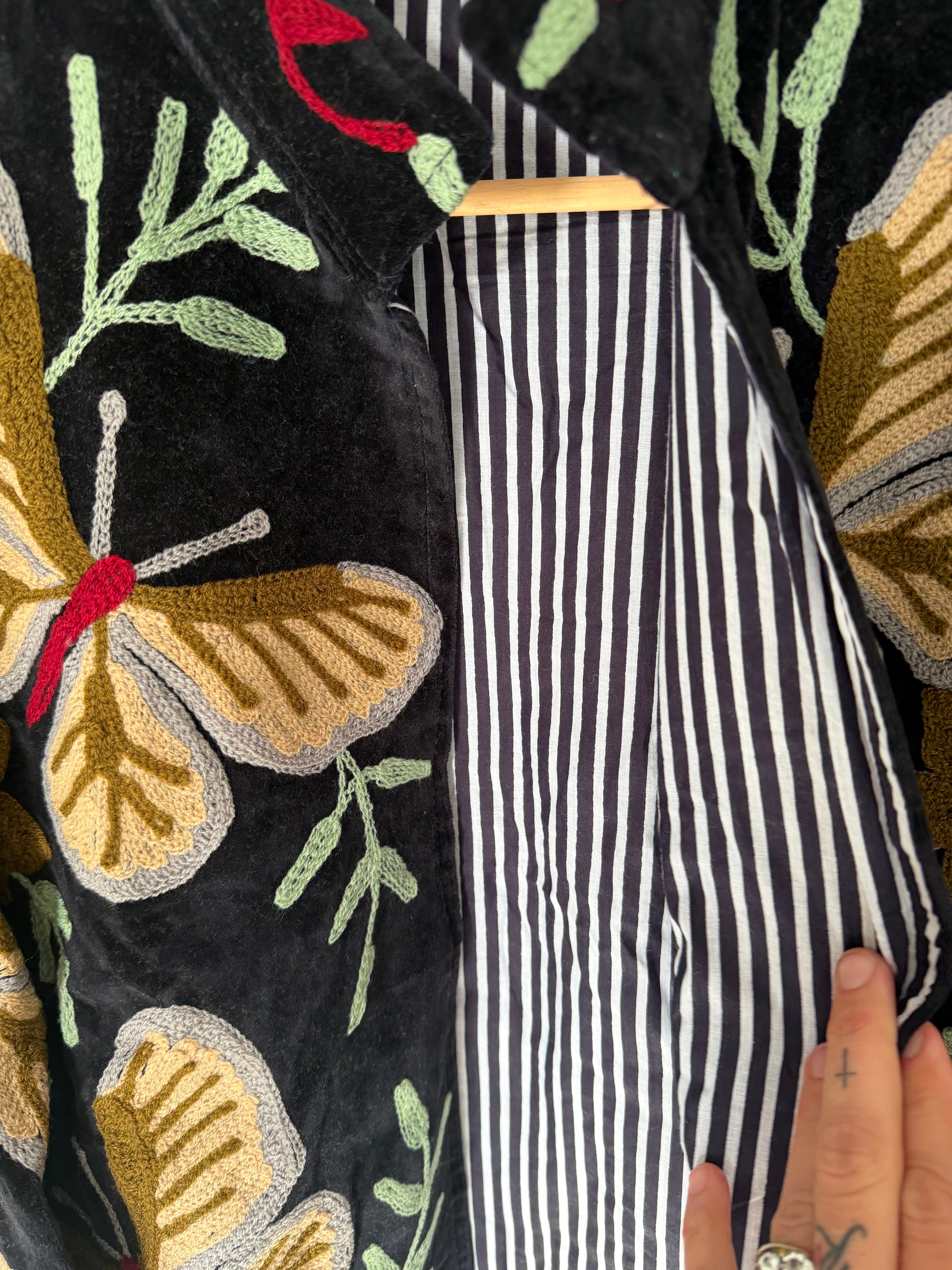 Handmade velvet embroidered jacket