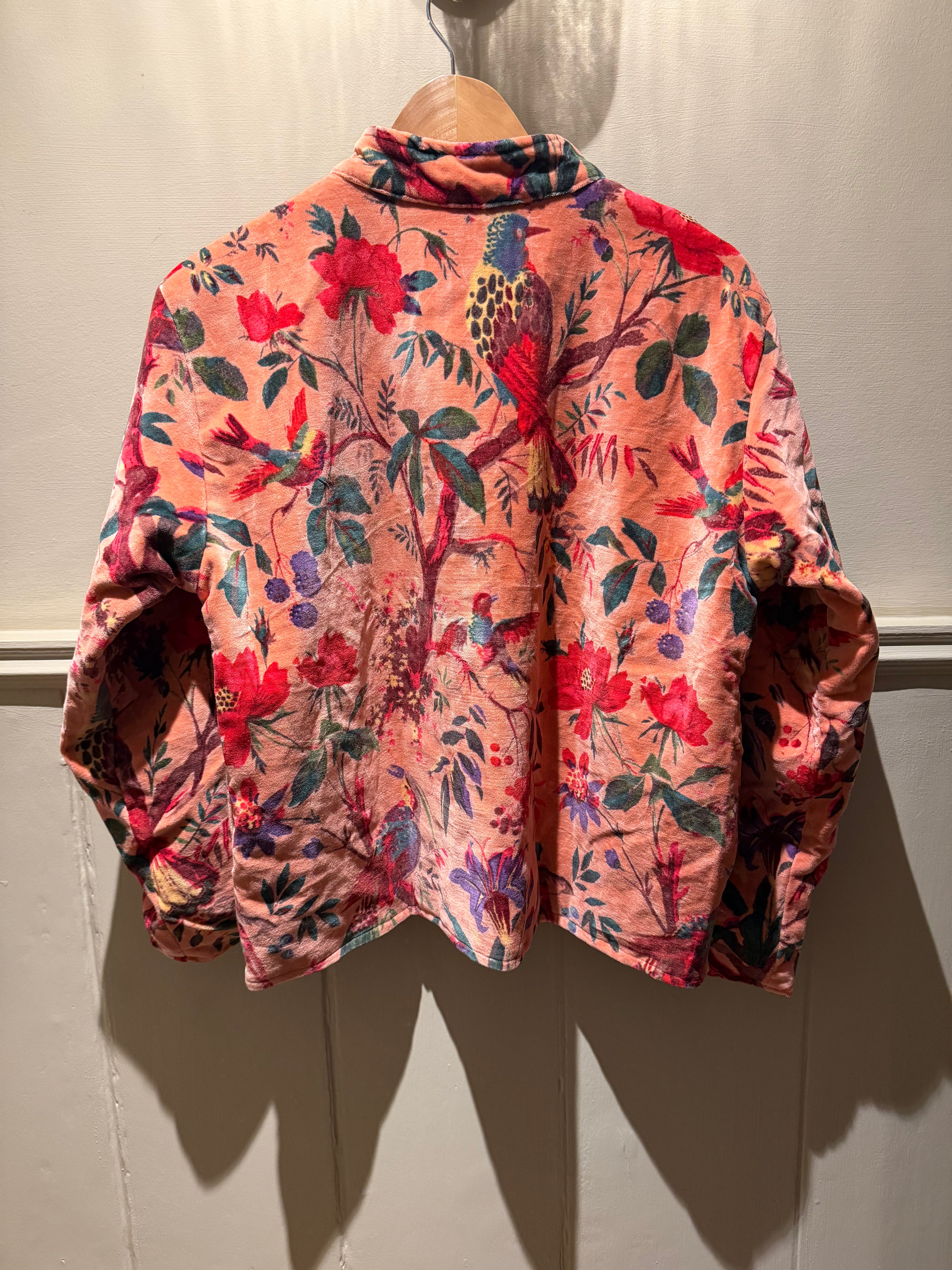 Handmade velvet block print jacket