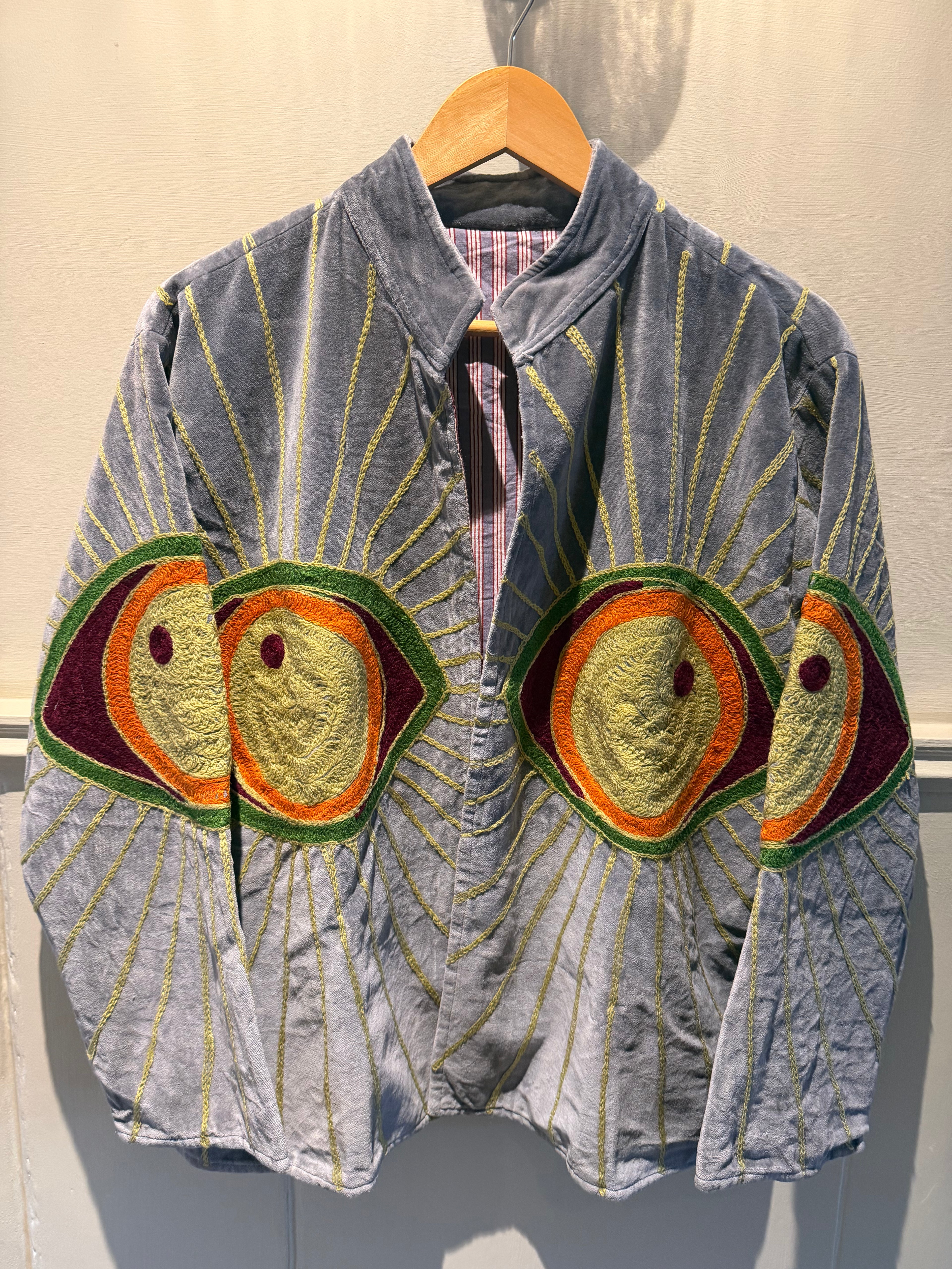 Handmade velvet embroidered jacket Size 8-14