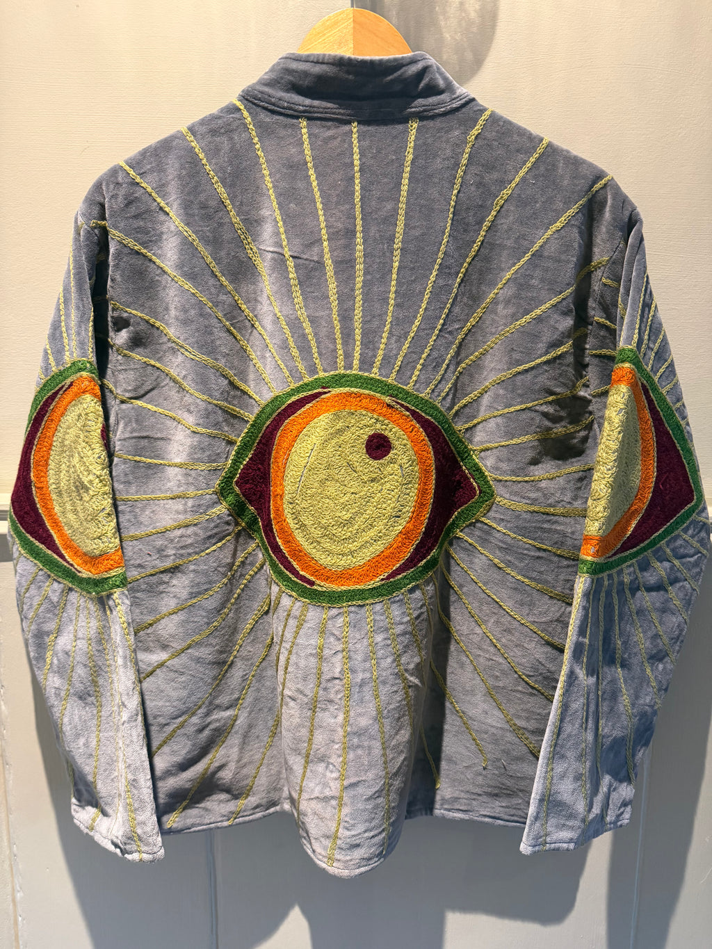 Handmade velvet embroidered jacket Size 8-14
