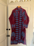 Handmade long velvet embroidered jacket
