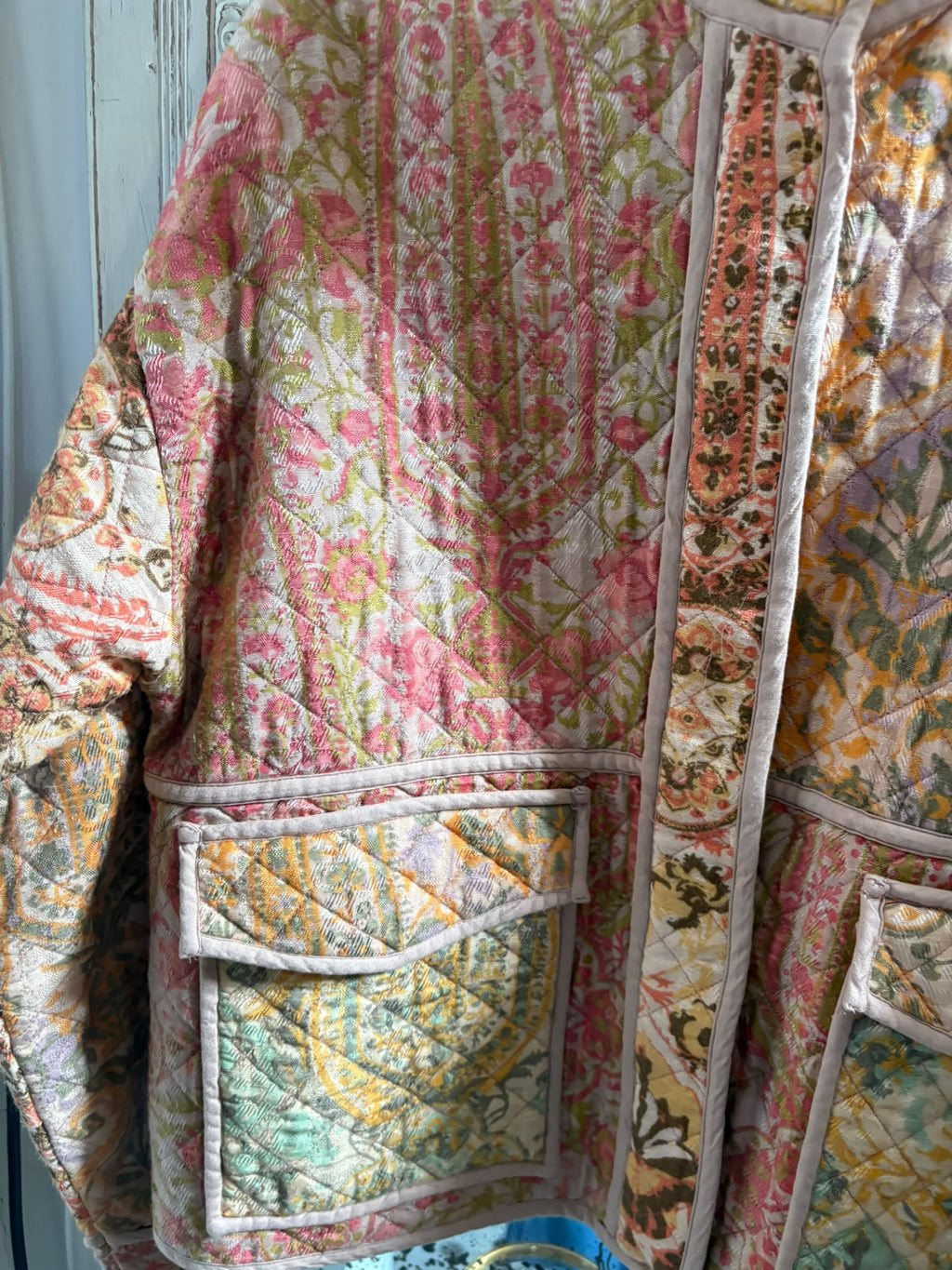 Zara padded Indian print jacket UK 12-14