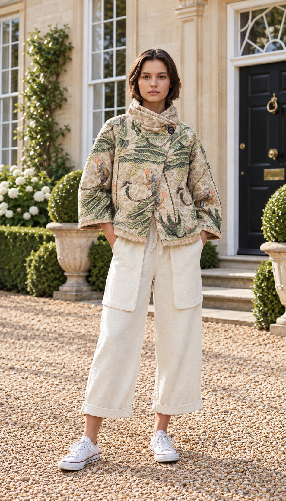 Brand New. Print Cape Jacket one size UK 8-16 stunning quality statement piece.