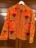 Beautiful Handmade Embroidered Velvet Jacket with cotton lining UK 8-14