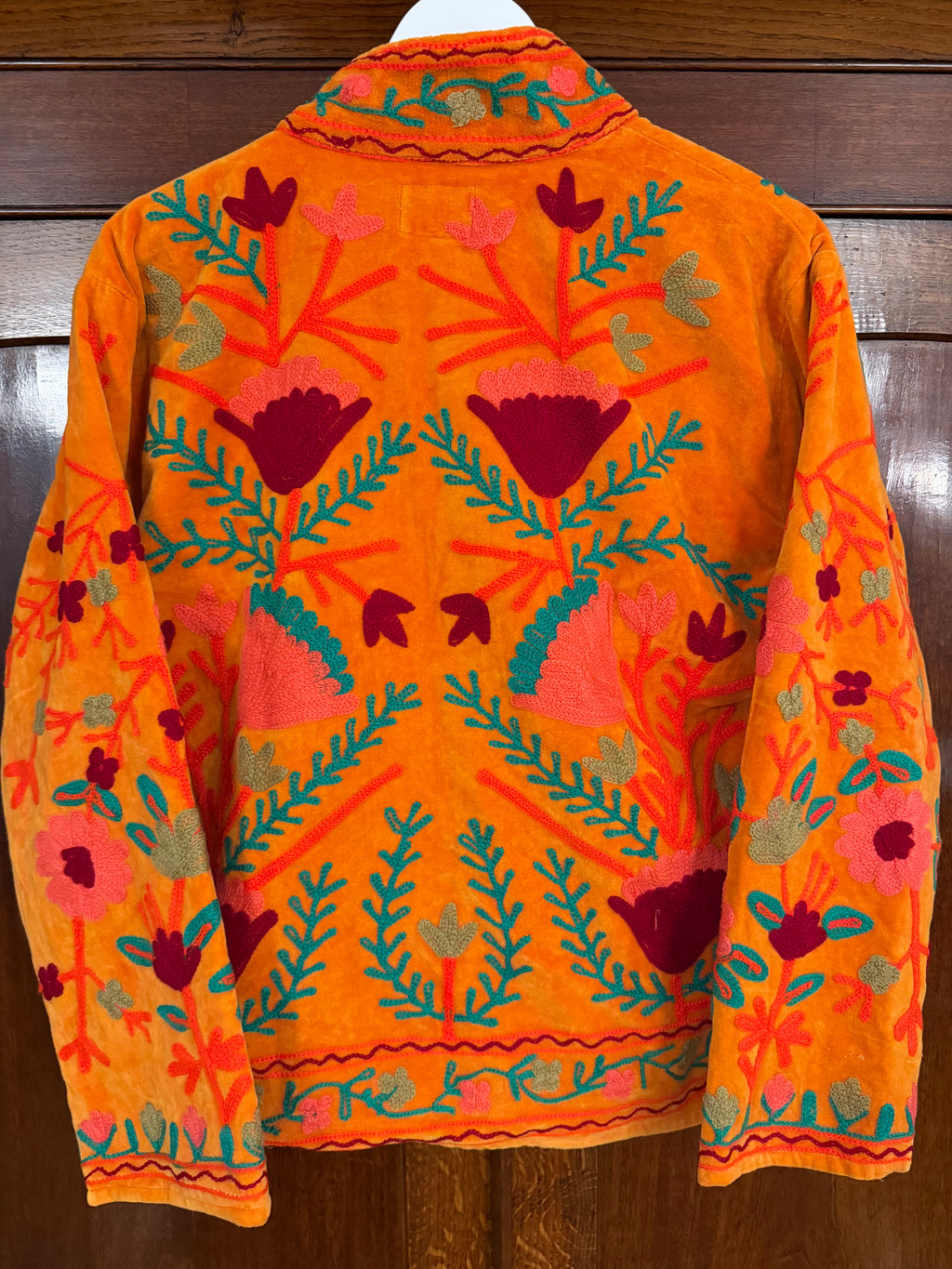 Beautiful Handmade Embroidered Velvet Jacket with cotton lining UK 8-14