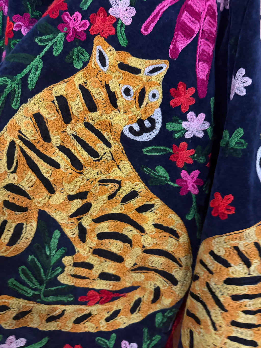 Beautiful Handmade Embroidered Velvet Jacket with cotton lining UK 8-14
