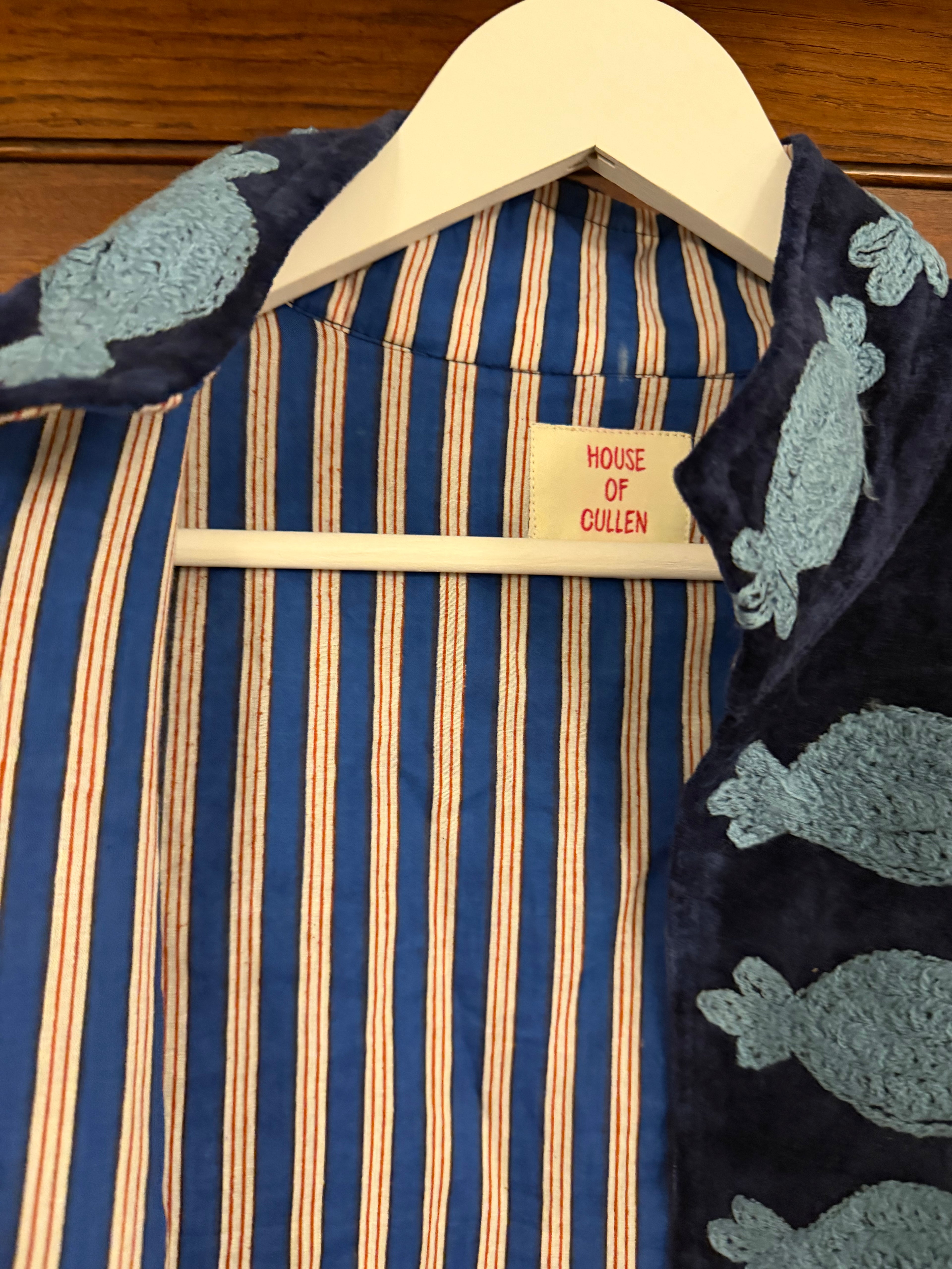 Beautiful Handmade Embroidered Velvet Jacket with cotton lining UK 8-14