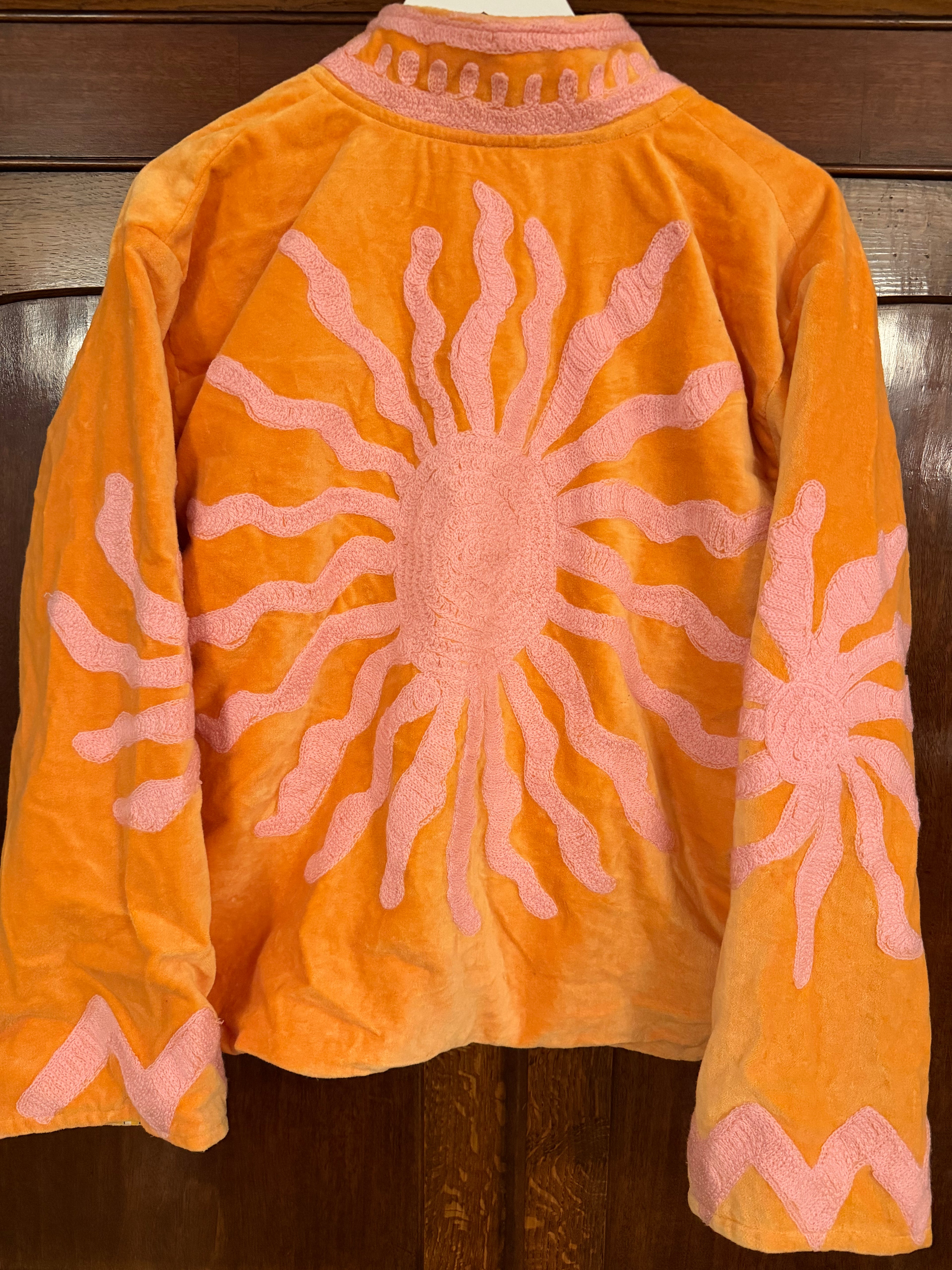 Beautiful Handmade Embroidered Velvet Jacket with cotton lining UK 8-14