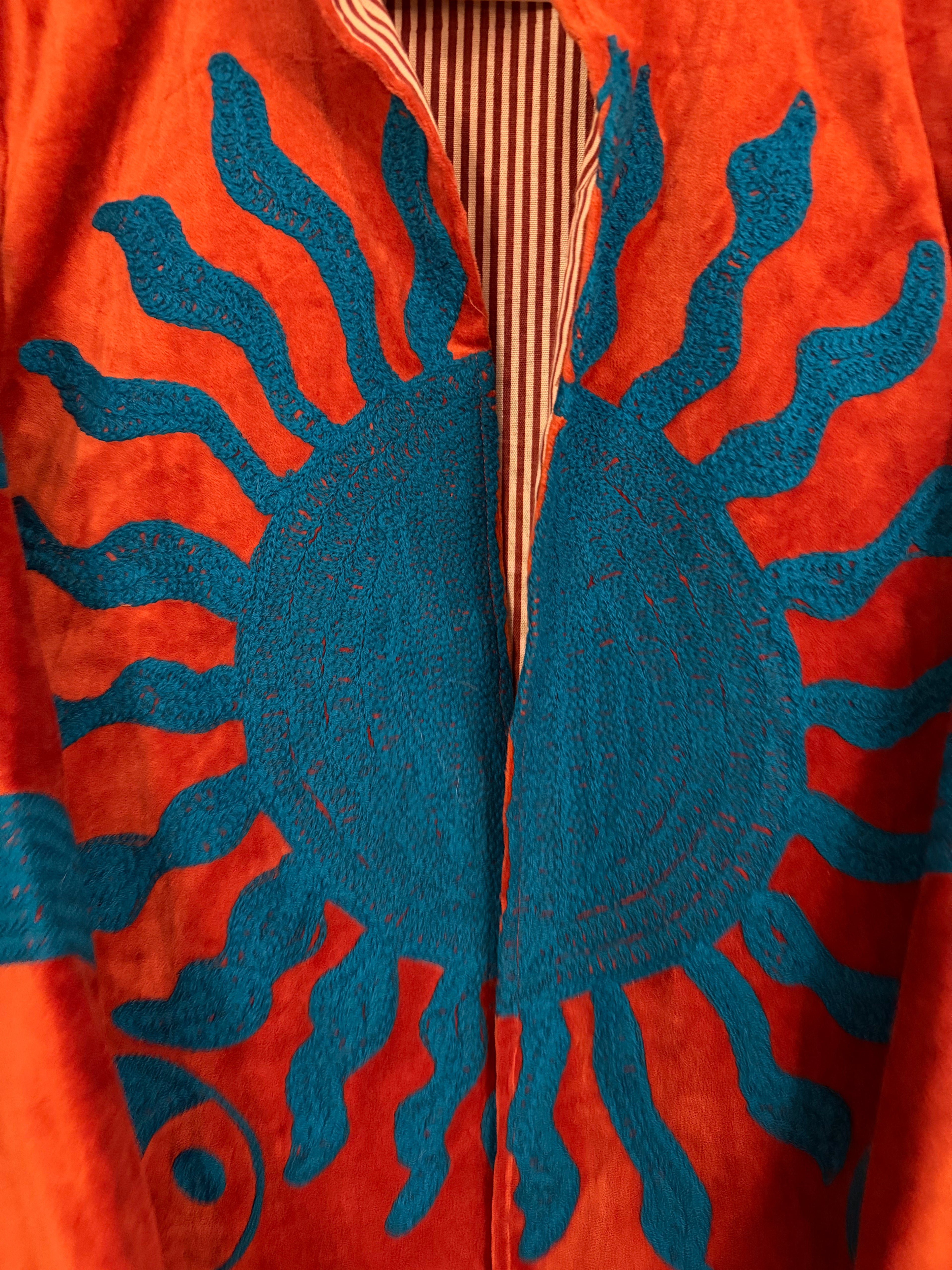 Beautiful Handmade Embroidered Velvet Jacket with cotton lining UK 8-14