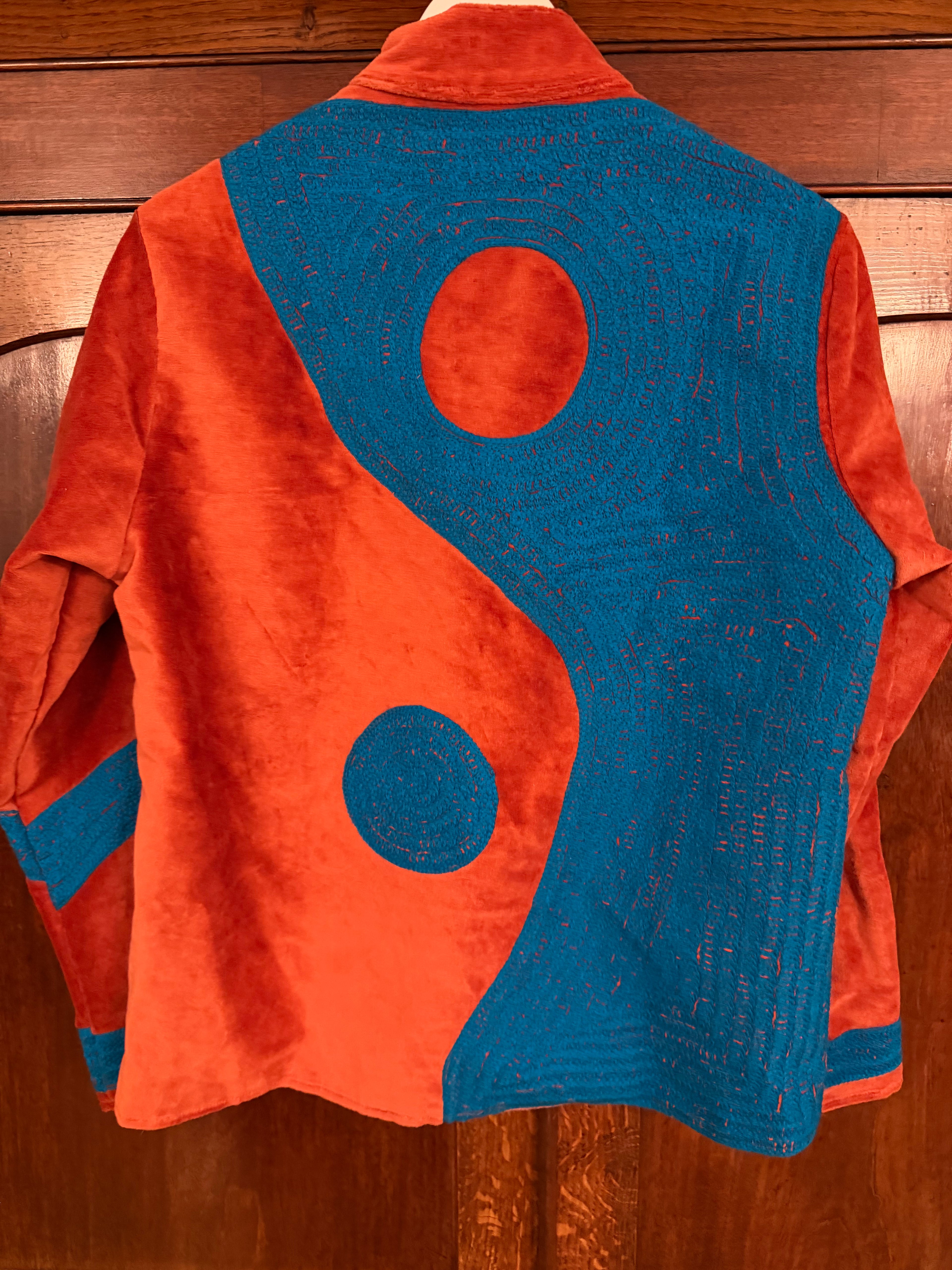 Beautiful Handmade Embroidered Velvet Jacket with cotton lining UK 8-14
