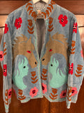 Beautiful Handmade Embroidered Velvet Jacket with cotton lining UK 8-14