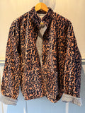 Beautiful Handmade block print Velvet Jacket with cotton lining UK 8-14 pockets on front