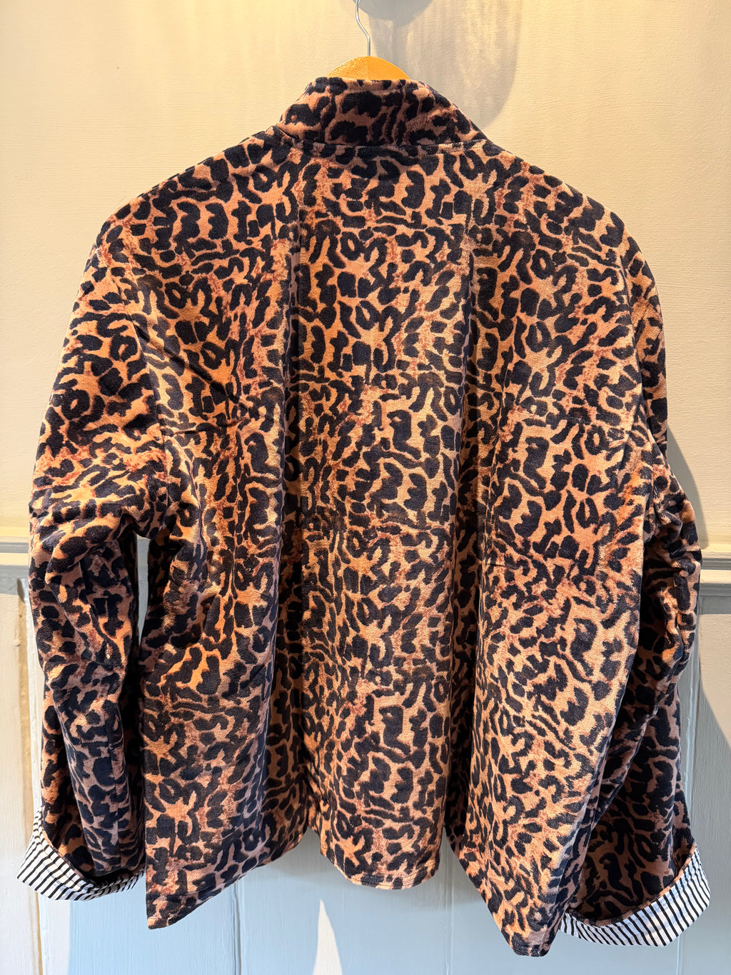 Beautiful Handmade block print Velvet Jacket with cotton lining UK 8-14 pockets on front