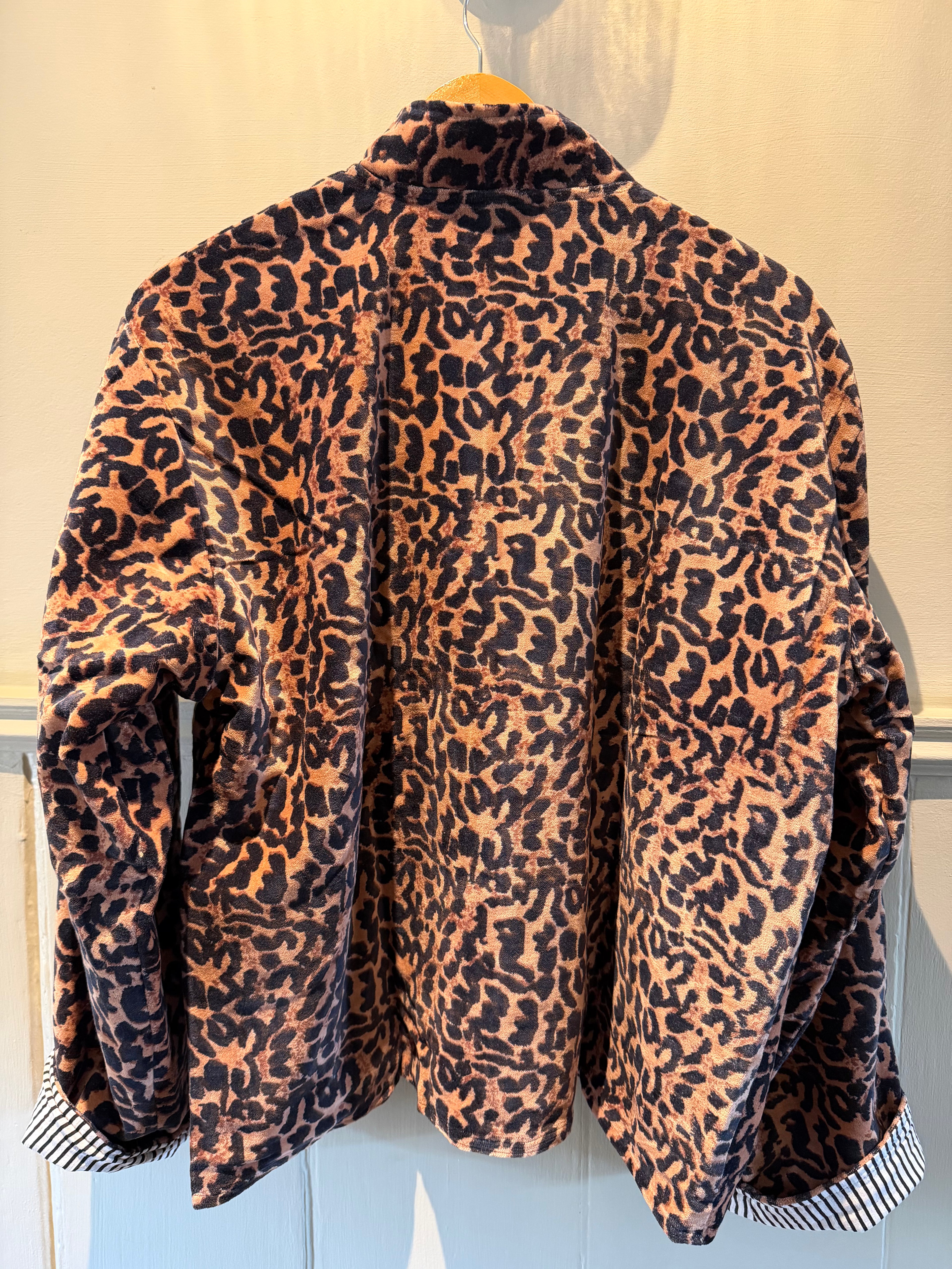 Beautiful Handmade block print Velvet Jacket with cotton lining UK 8-14 pockets on front