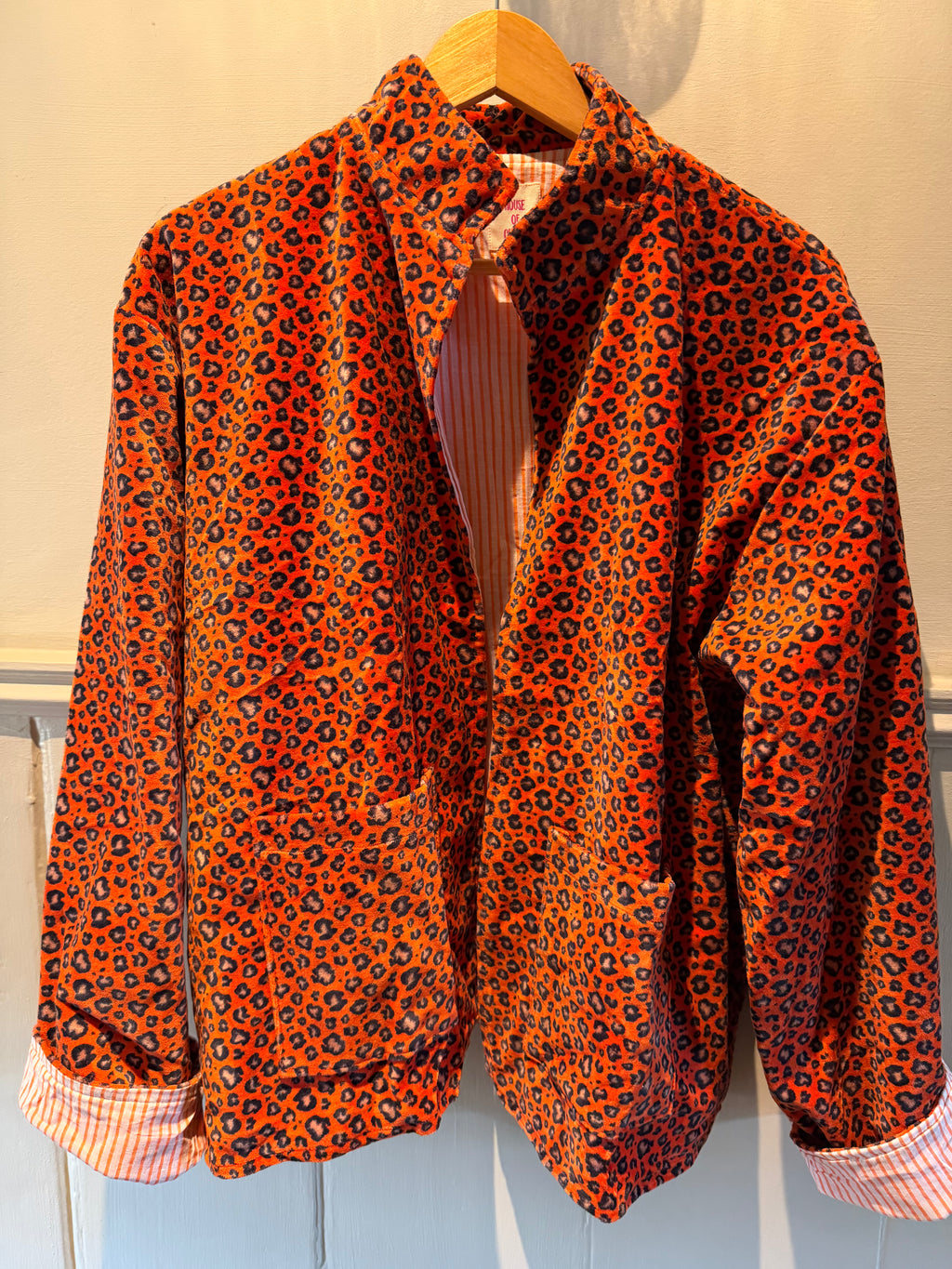 Beautiful Handmade block print Velvet Jacket with cotton lining UK 8-14 pockets on front