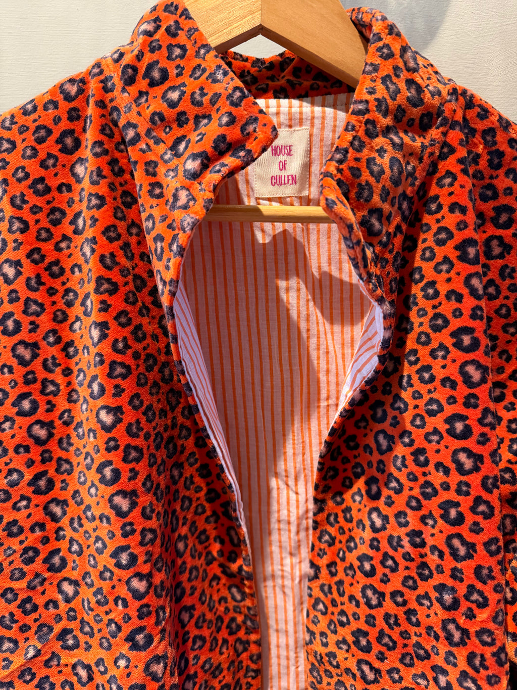Beautiful Handmade block print Velvet Jacket with cotton lining UK 8-14 pockets on front