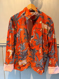 Beautiful Handmade block print Velvet Jacket with cotton lining UK 8-14 pockets on front