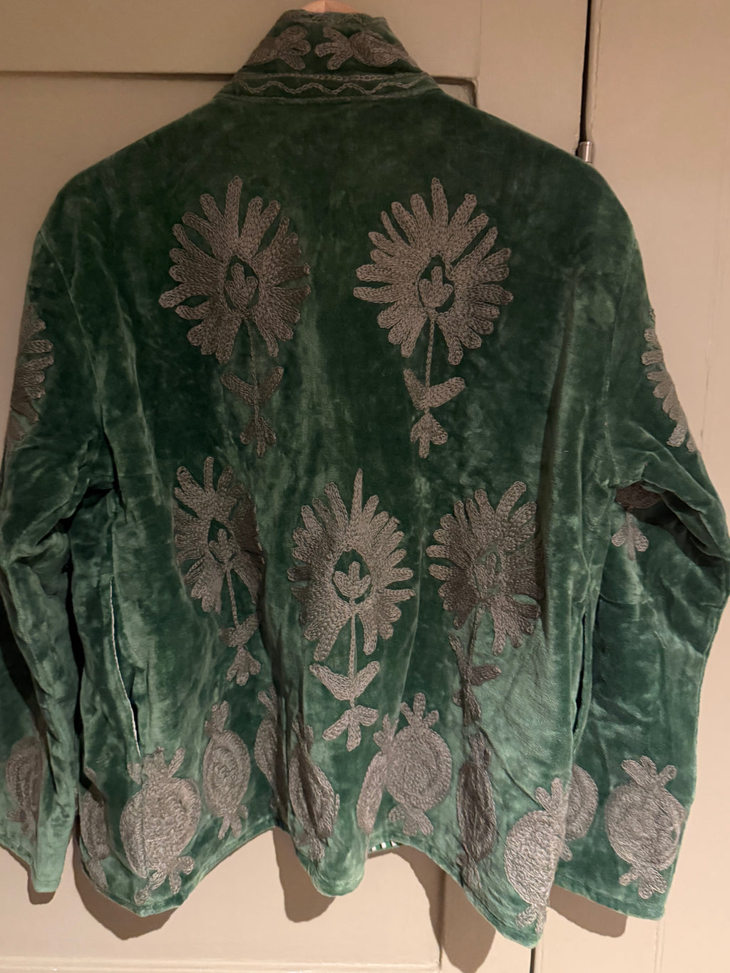 Beautiful Handmade Embroidered Velvet Jacket with cotton lining UK 8-14