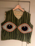 Beautiful Handmade Embroidered Velvet waist jacket with cotton lining UK 8-12