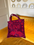 Handmade soft velvet tote bag